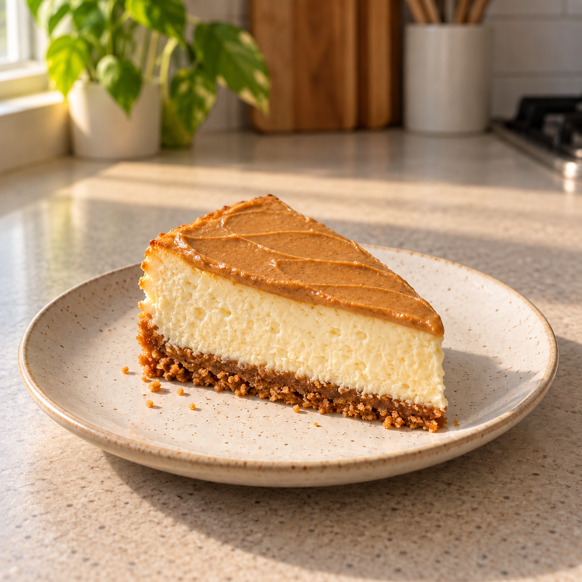 Cheesecake topped with Almond Butter Cream