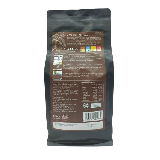 Benns Gourmet Vegan Milk Chocolate 43% 1.5kg