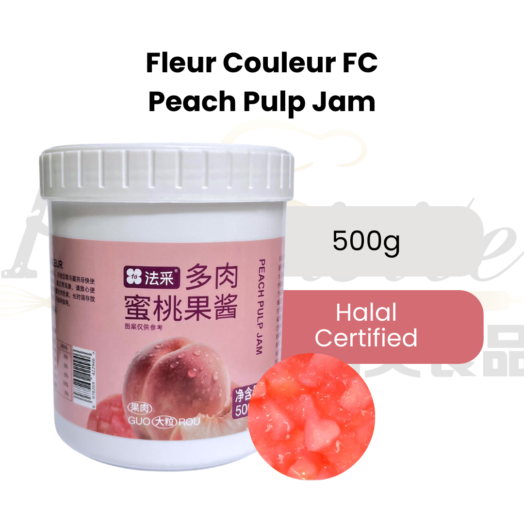 Fleur Couleur FC Peach Pulp Jam | Fruit Filling | Ready To Eat | Cake & Desserts