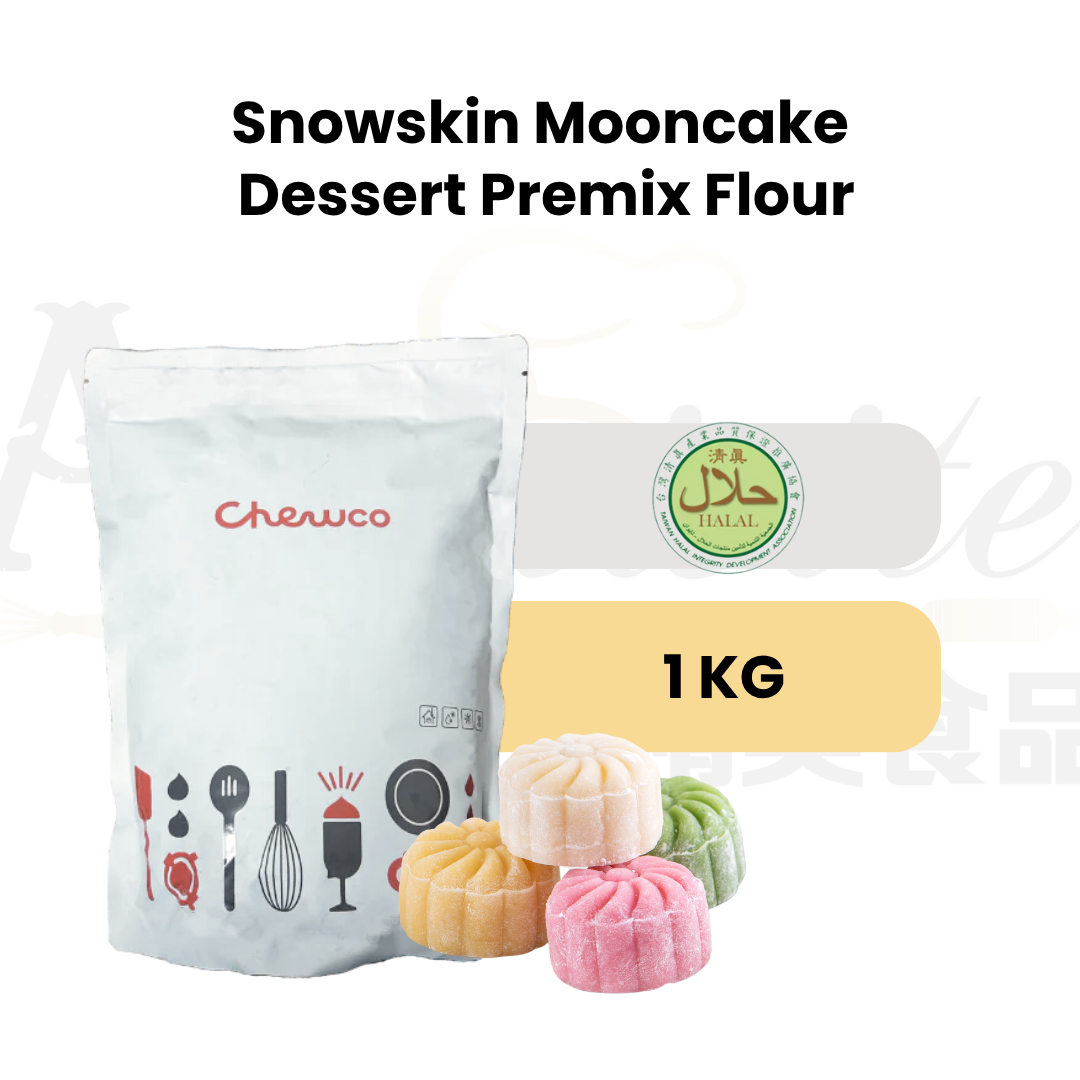 Snow skin mix, Chewy mooncake mix, Snowskin mooncake ingredients, Halal mooncake mix, Snowskin mix for baking, Non-dairy mooncake mix, mochi premix flour