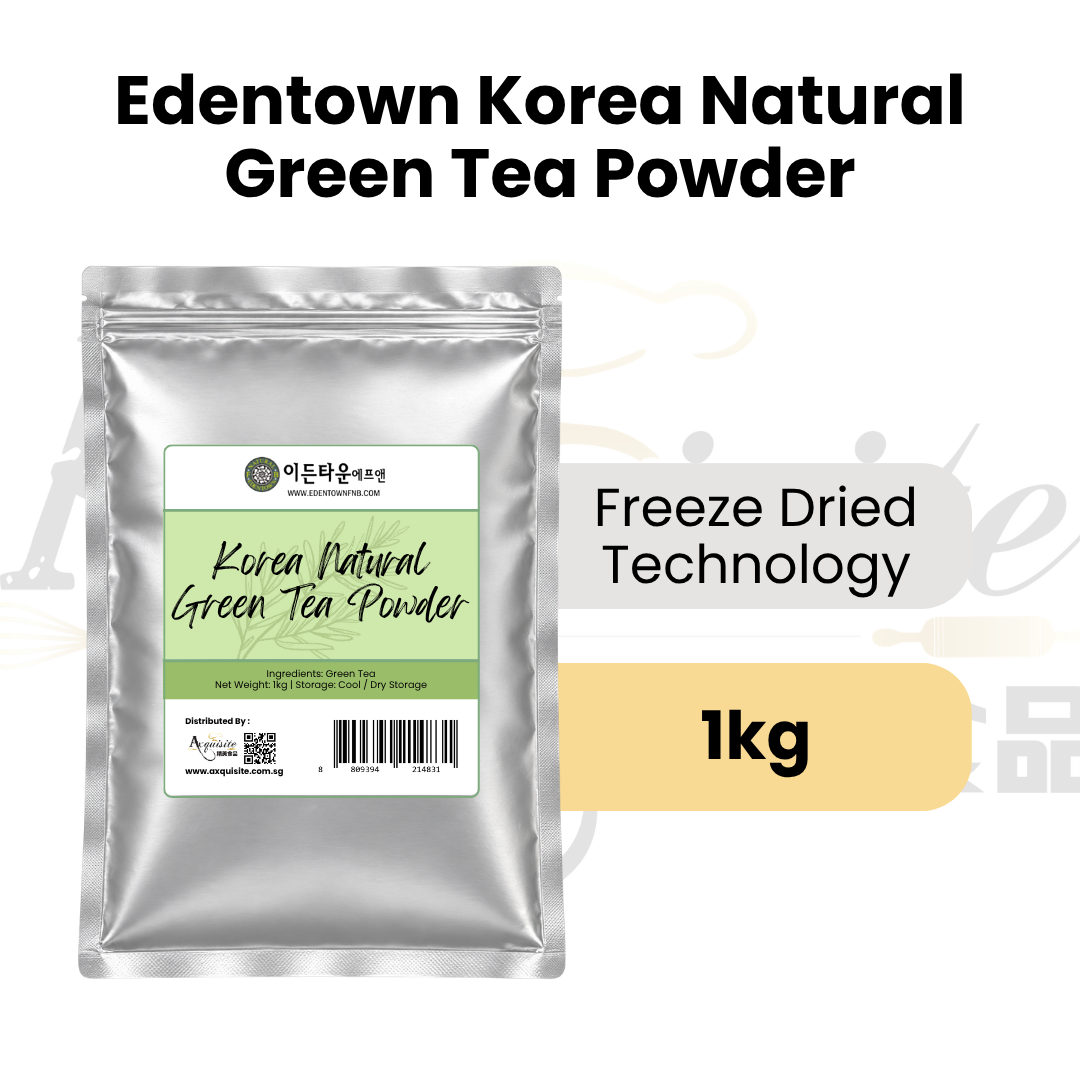 Korean vegan-friendly Green Tea Powder in 1kg packaging, freeze-dried technology
