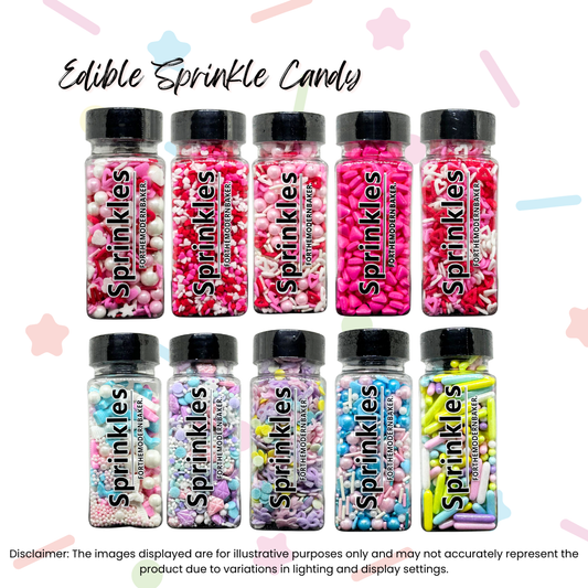 [SG READY STOCK] Edible Decorative Colourful Candy Sugar Sprinkles Fancy Cute Sprinkle Baking Decoration100g | Axquisite