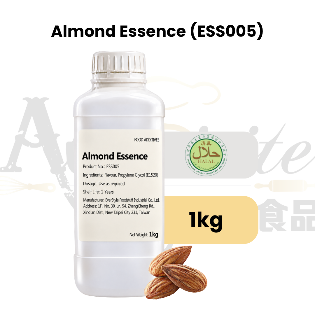 Everstyle Almond Essence Flavouring 1kg for baking, cakes, pastries, desserts and beverages 