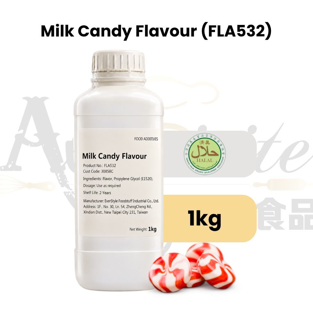 Everstyle Milk Candy Essence Flavouring 1kg for baking, cakes, pastries, desserts and beverages
