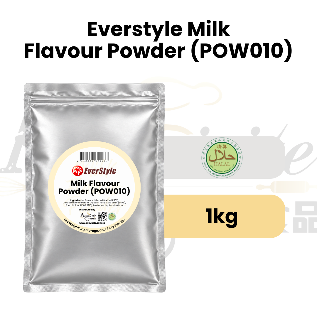 Everstyle Milk Flavour Powder POW010 in 1kg silver resealable pouch