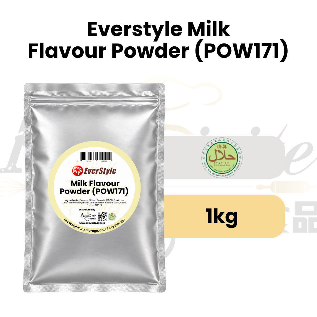 Everstyle Milk Flavour Powder POW171 in 1kg silver resealable pouch