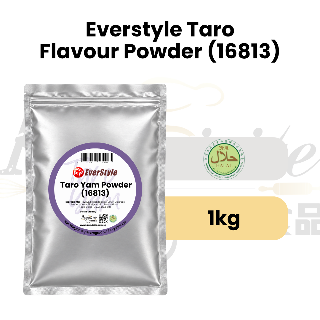 Everstyle Taro Flavour Powder 16813 in 1kg silver resealable pouch