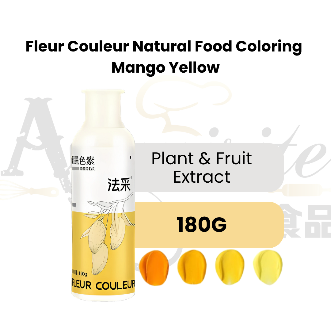 Natural Food Colouring 180g Fleur Couleur | Mango Yellow