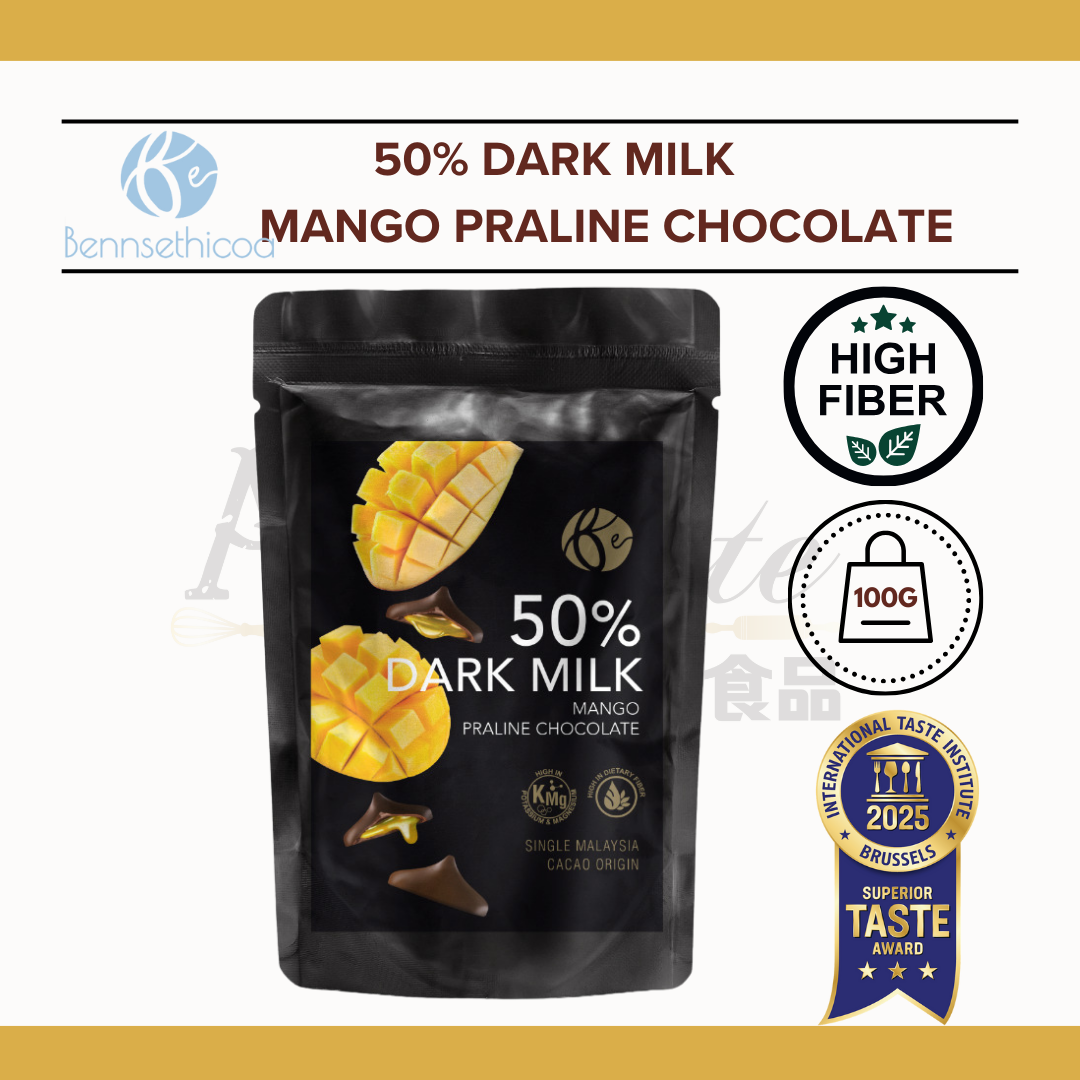 Benns Ethicoa 50% Dark Milk Mango Praline Chocolate | Premium Chocolate | Chocolate Snack