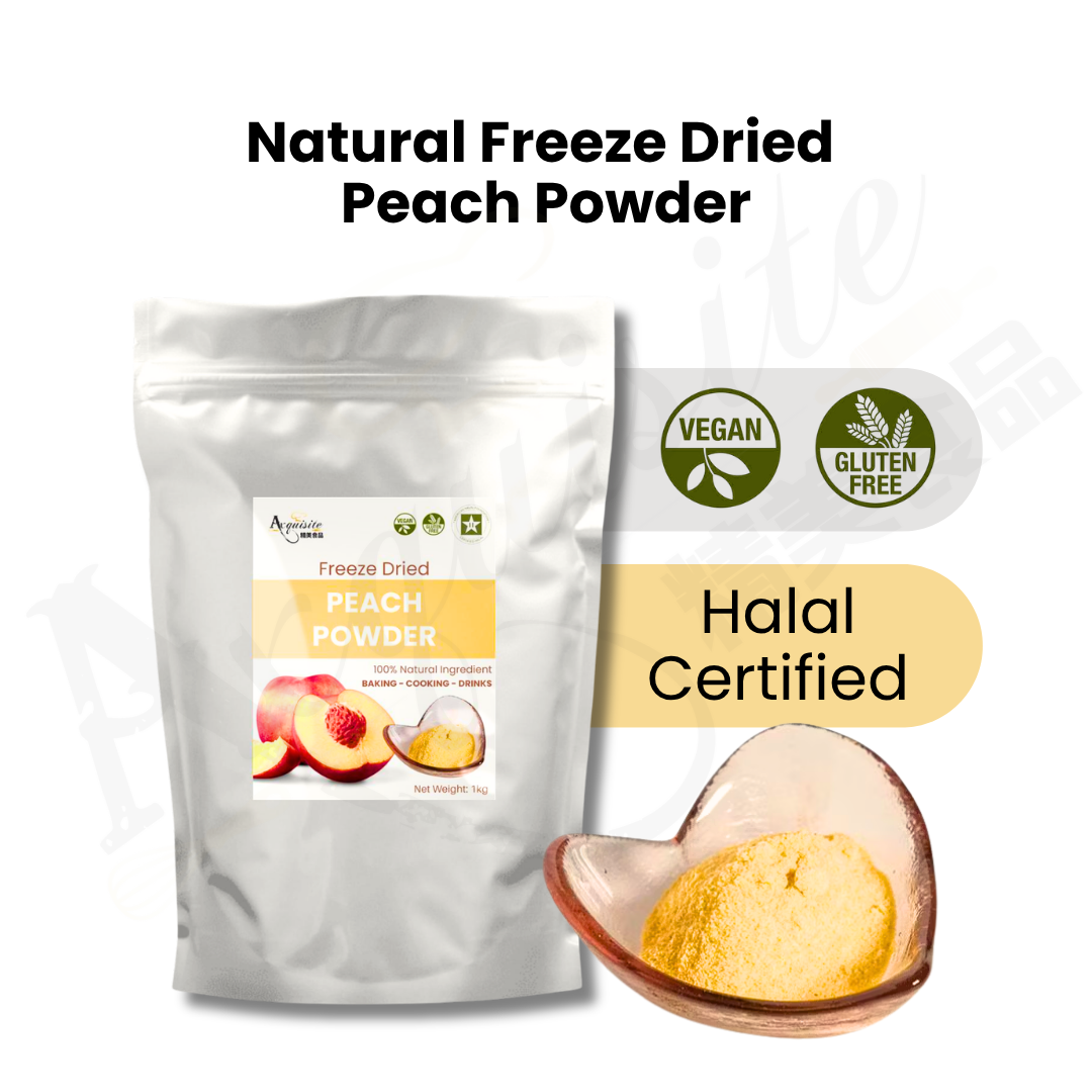 peach powder for yogurt, peach powder for cakes and pastries, Freeze-dried peach for desserts, peach powder for ice cream, Natural fruit powder Singapore, Healthy peach powder for drinks, Vegan Peach powder, High-antioxidant peach powder