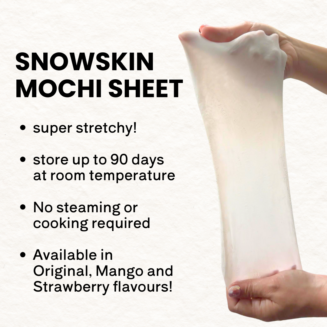 Mango Snowskin Mochi Wrapper Sheet | Ready-to-Eat Daifuku Skins | DIY Desserts