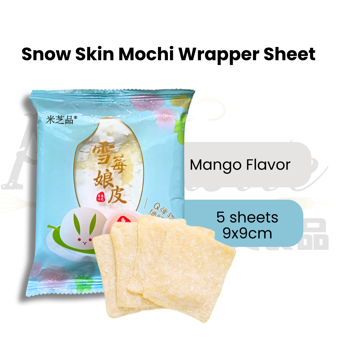 Mango Snowskin Mochi Wrapper Sheet | Ready-to-Eat Daifuku Skins | DIY Desserts
