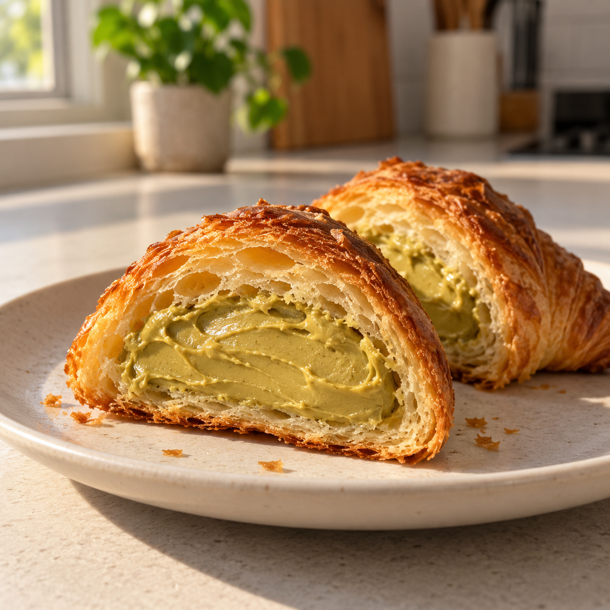 Croissant filled with Pistachio Cream