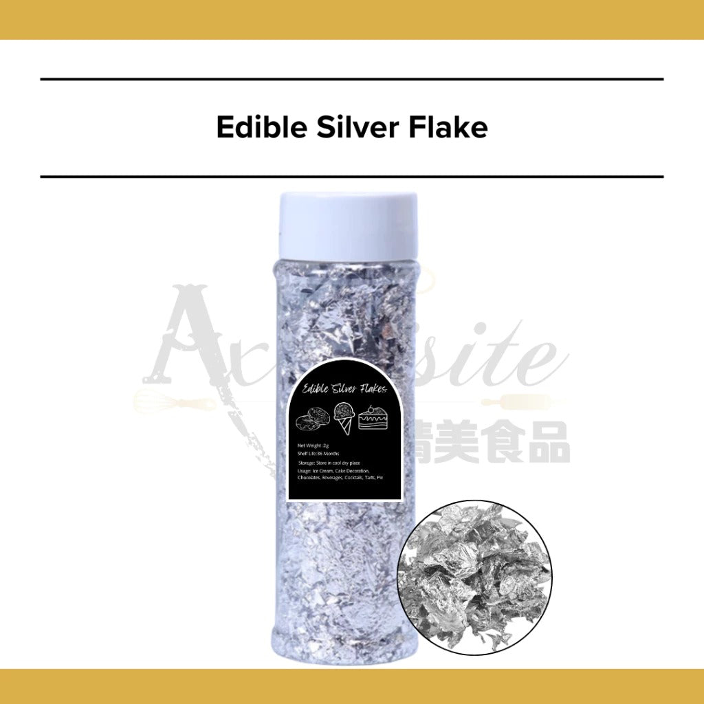 Edible Silver Flakes Baking Decoration | Baking Needs