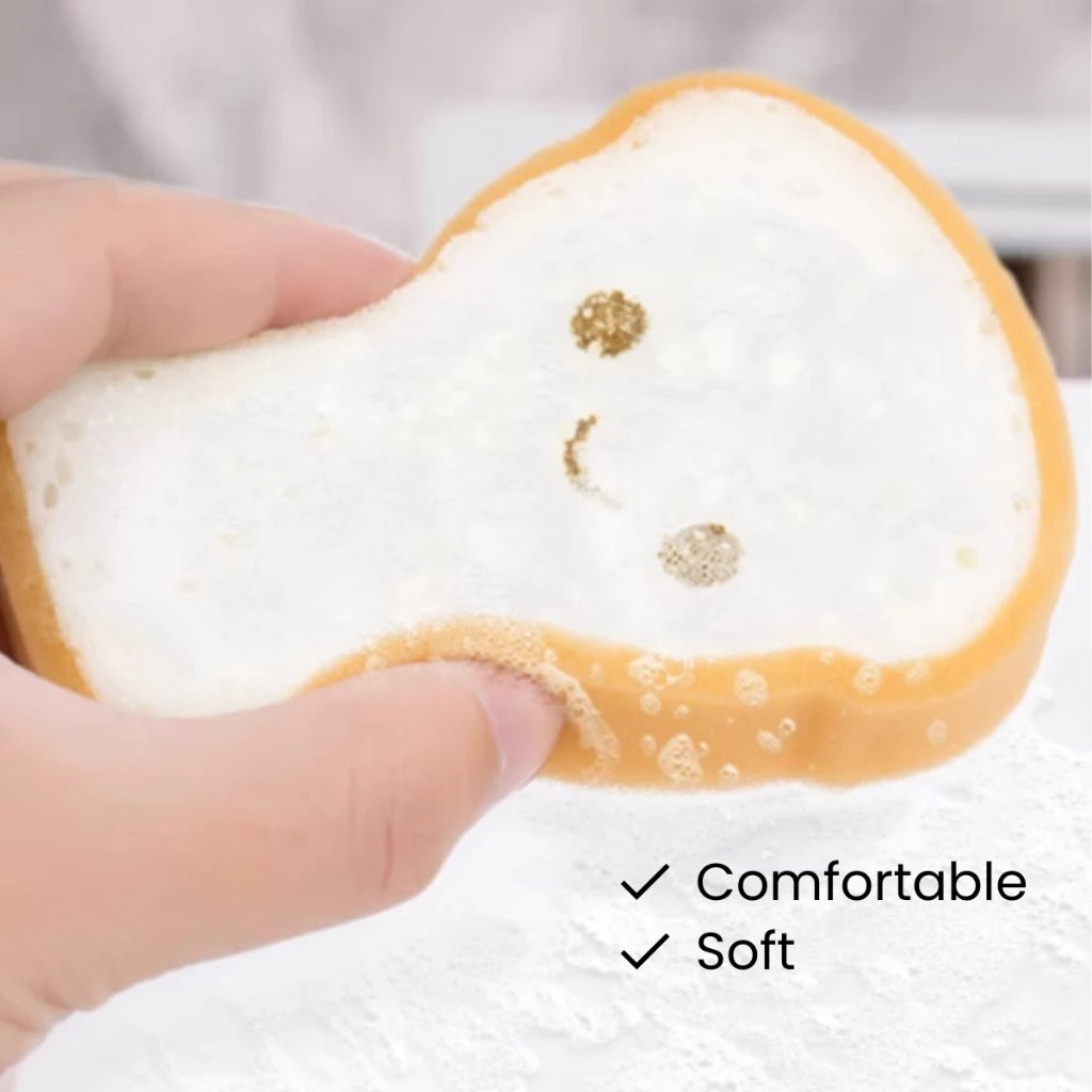 [1 Pack] Bread Shape Dishwashing Sponge | Kitchen Sponge | Scouring Pads | Cleaning Tool | Cute Design| Axquisite