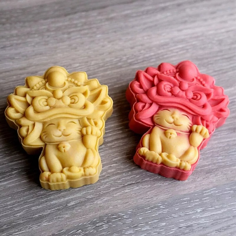 [PRE-ORDER BUNDLE DEAL] - Purr-Forming Lion Mooncake Mold 75g