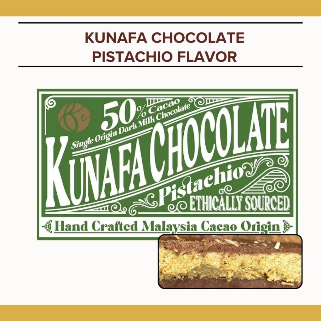 [Pre-Order] Kunafa Dark Milk Chocolate Pistachio Flavor 200g