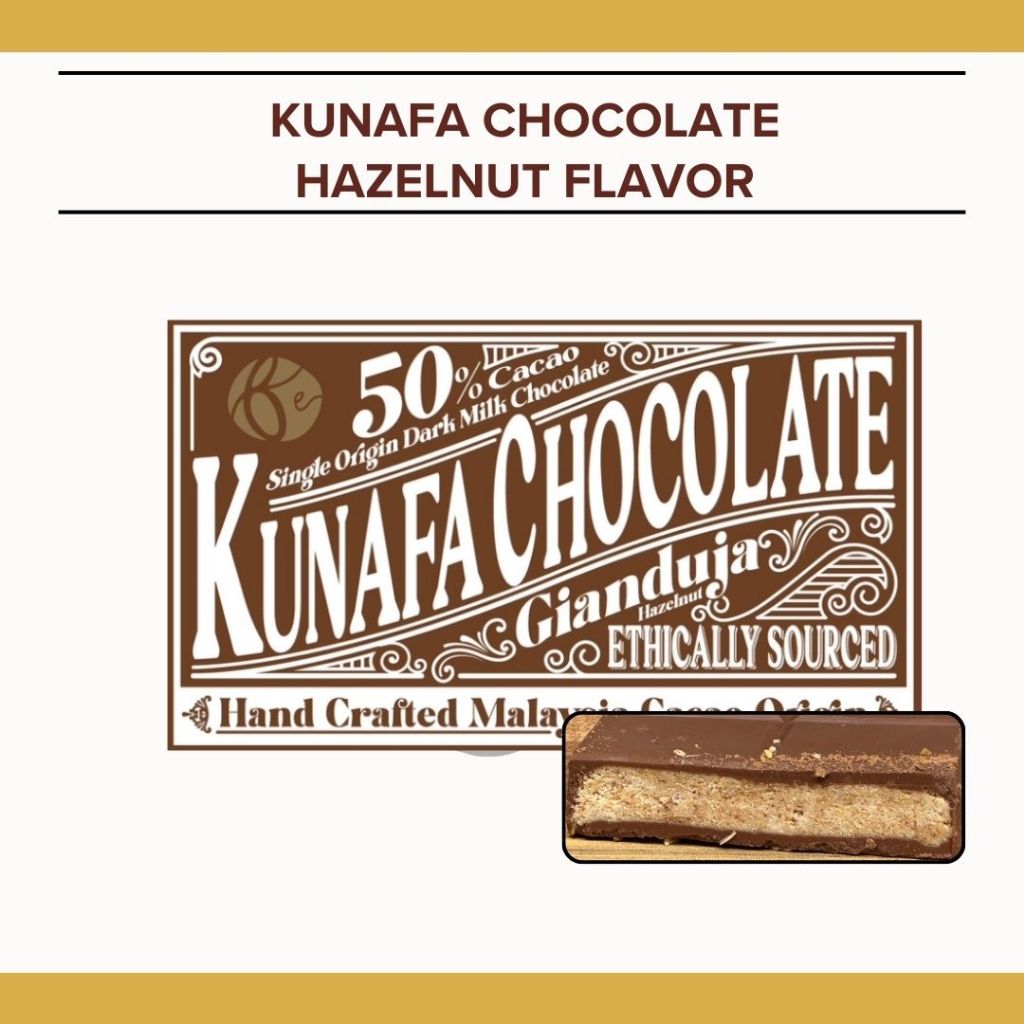 [Pre-Order] Kunafa Dark Milk Chocolate Hazelnut Flavor 200g