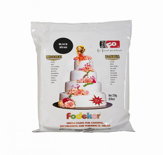 Ozmer Black Sugar Paste Icing Fondant 1kg