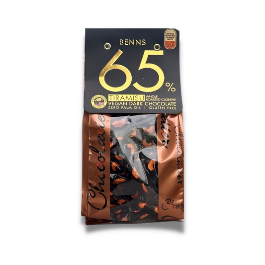 Benns 65% Tiramisu Roasted Cashew Vegan Dark Chocolate