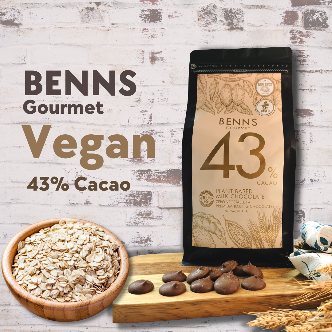 Benns Gourmet Vegan Gluten Free Plant Based Milk Couverture Chocolate 43% 1.5kg